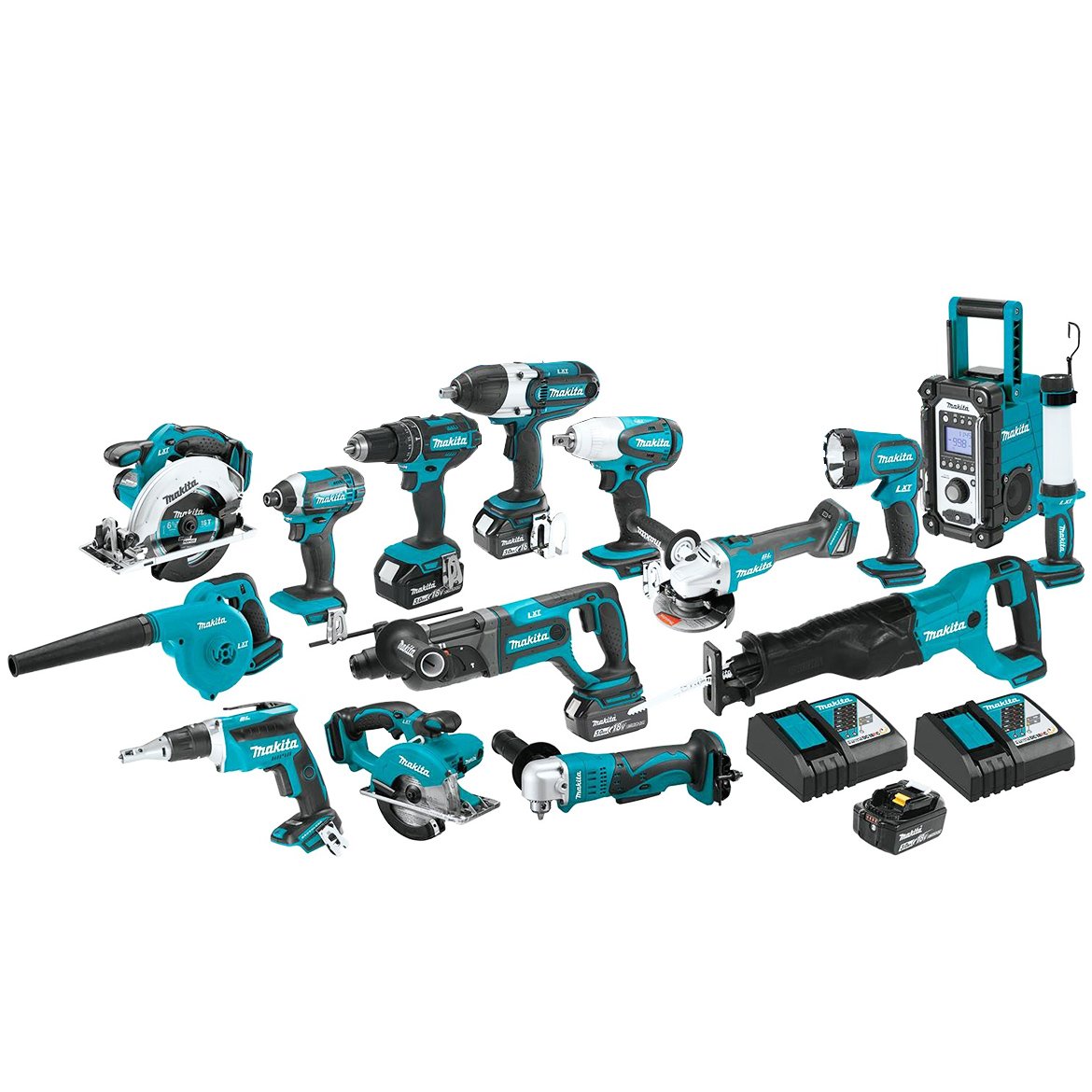 Makita XT1501 18-Volt 3,0Ah 15-teiliges Lithium-Ionen Akku-Werkzeug-Set